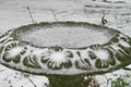 Snow on Birdbath