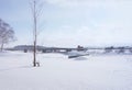 Snow Blanket in Asahikawa, Hokkaido, Japan. Royalty Free Stock Photo