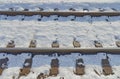 Snow-Blanketed Railway Tracks in Dugo Selo, Croatia