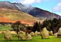 Snow on Blencathra summit Royalty Free Stock Photo