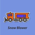 Snow blower color flat icon.