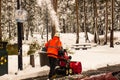 Snow Blowing Rest Area Royalty Free Stock Photo