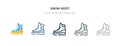 Snow boot icon in different style vector illustration. two colored and black snow boot vector icons designed in filled, outline, Royalty Free Stock Photo