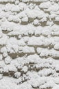 Snow on a brick wall Royalty Free Stock Photo