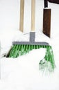 Snow broom, close-up. City life