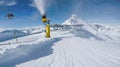 Snow Cannon Landscape Winter Slopes Austria Solden Royalty Free Stock Photo