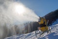 Snow cannon produces artificial snow