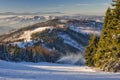 Snow cannons making artifical snow on Laliky slope on Velka Raca - Oscadnica ski resort