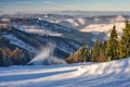 Snow cannons making artifical snow on Laliky slope on Velka Raca - Oscadnica ski resort