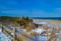 Snow on the Cape Henlopen State Park Beach Royalty Free Stock Photo