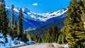 The snow capped Coast Mountains along Highway 99in BC Canada Royalty Free Stock Photo