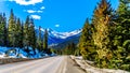 The snow capped Coast Mountains along Highway 99in BC Canada Royalty Free Stock Photo