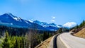 The snow capped Coast Mountains along Highway 99in BC Canada Royalty Free Stock Photo