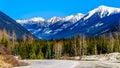 The snow capped Coast Mountains along Highway 99in BC Canada Royalty Free Stock Photo