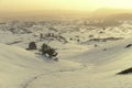 Snow capped Plateau in Etna Park, Sicily