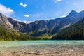 Snow Capped Heavens Peak Above The Clear Water of Avalanche Lake Royalty Free Stock Photo