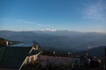 Snow capped mountain peak in the first morning light Royalty Free Stock Photo