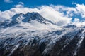 A Snow Capped Mountain Peak in Skagway Alaska Royalty Free Stock Photo