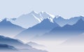Snow-capped mountain peaks. Great mountain range. Royalty Free Stock Photo