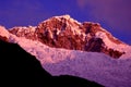 Snow-capped mountains at dusk Royalty Free Stock Photo