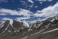 Snow capped mountains at Khardungla Pass Royalty Free Stock Photo