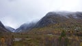 Nigardsbreen glacier valley in Autumn in Norway Royalty Free Stock Photo