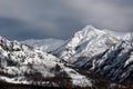 Snow capped mountains in the Rocky Mountains, Alberta, Canada Royalty Free Stock Photo