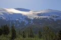 Snow capped mountains up close Royalty Free Stock Photo