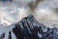 Snow Capped Peak of Kawagarbo or Kawa Karpo on stormy sky