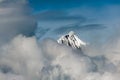 Peak of Kawagarbo or Kawa Karpo emerges from the clouds Royalty Free Stock Photo