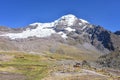 The snow capped peak of Mt Ausangate. Cordillera Vilcanota, Cusco, Peru Royalty Free Stock Photo