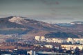 Snow-capped peaks over Banska Bystrica tower blocks Slovakia Royalty Free Stock Photo