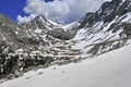 Snow Capped peaks and rock in the Sangre de Cristo Range, Colorado