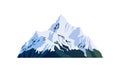 Snow capped peaks, snowy rocky mountain cliffs Royalty Free Stock Photo