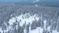 Snow-capped peaks of Taganai National Park located in the South Urals.