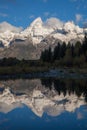 Snow Capped Teton Reflection at Sunrise Royalty Free Stock Photo