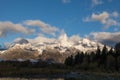 Snow Capped Tetons at Sunrise Royalty Free Stock Photo