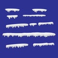 Snow caps, snowballs and snowdrifts vector set. Snow element, winter element snow, decoration Royalty Free Stock Photo
