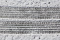 Snow car tracks