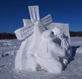 Snow Carving Of Windmill