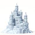 Snow castle isolated on white background 3d rendering Royalty Free Stock Photo