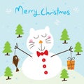 Snow cat card Royalty Free Stock Photo