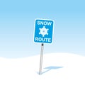 Snow caution sign Royalty Free Stock Photo