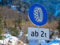 Snow chain obligation traffic sign Royalty Free Stock Photo