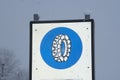 Snow chain obligation traffic sign Royalty Free Stock Photo