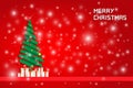 Snow and chrismas tree with gift boxes Royalty Free Stock Photo