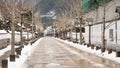 After the snow City dwellers live in houses, making the streets in the city tsuwano quiet. Royalty Free Stock Photo