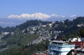 The snow clad Kanchanjunga crowning the city of Darjeeling, West Bengal, India