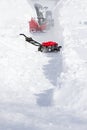 Snow Cleaning Machine Opening Way on Driveway Royalty Free Stock Photo