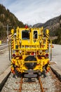 Snow cleaning train at Switzerland 1 Royalty Free Stock Photo